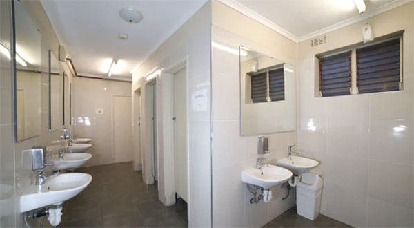 Shared Bathroom Facilities used for Single, Twin, Double, & Family Rooms - click to see an enlarged version of this image
